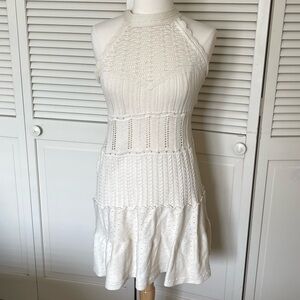 Vintage Victorias Secret crocheted minidress in cream size L